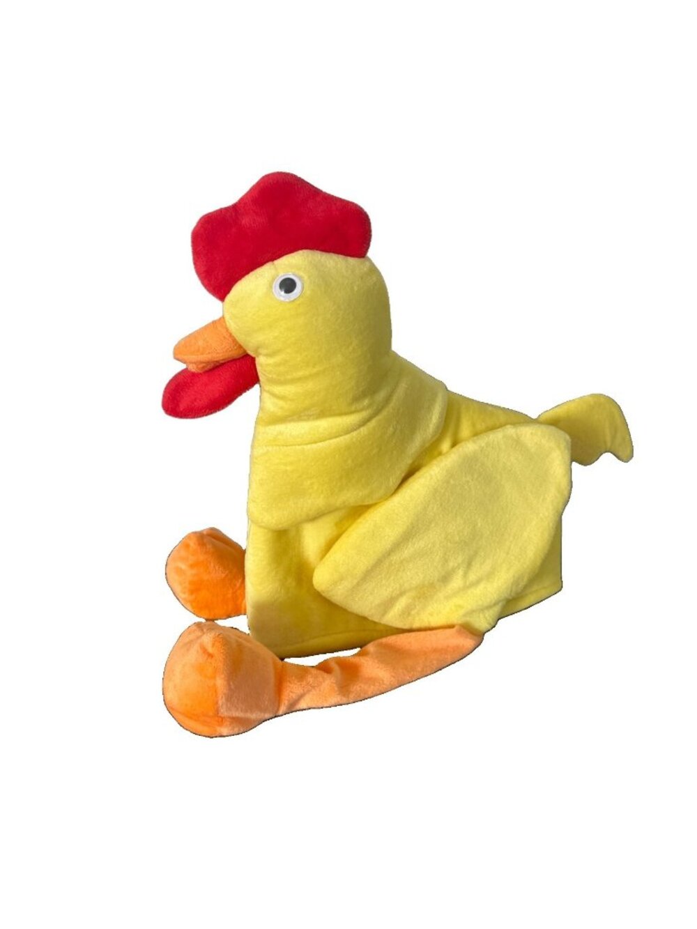 FUNNY CHICKEN HAT • Plush Novelty Spirit Yellow One-Size Wacky Party 12"